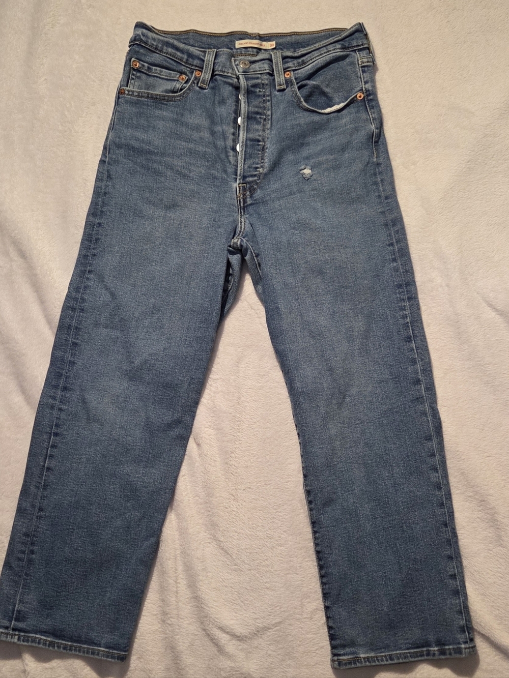 Levi's Women's High Rise Straight Leg Blue Denim Jeans Medium Wash Pockets 30
